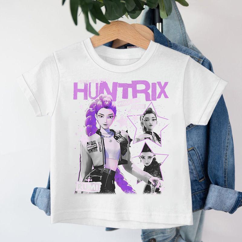 New KPop Demon Hunters Saja Boys Cartoon Boys T-shirt Round Neck Print Fashion Casual Top Children's T-shirt Kids Clothing
