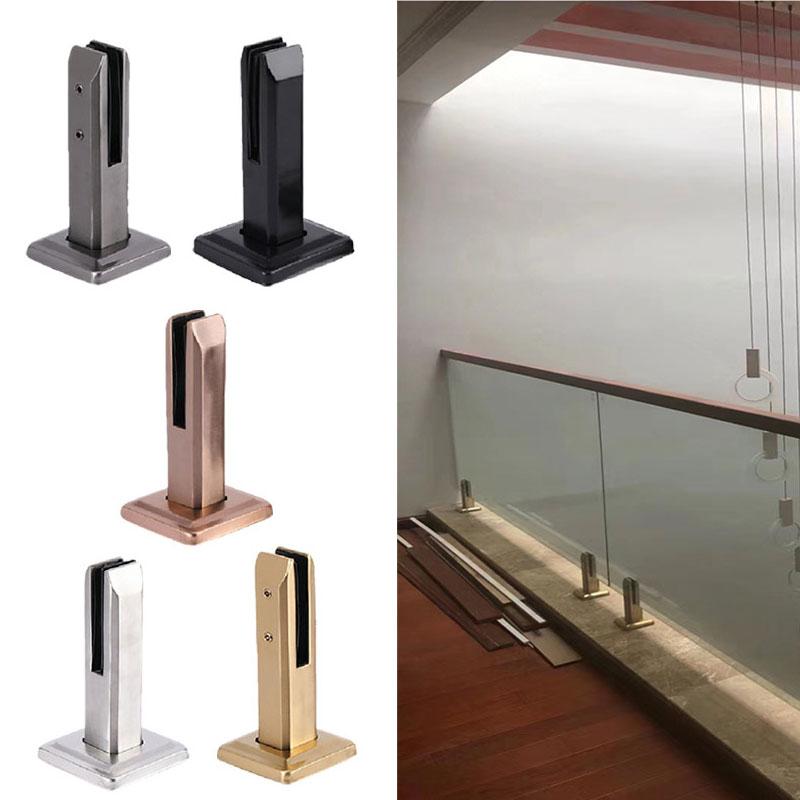 304 Stainless Steel Floor Mount Glass Clip Floor Window Durable Minimalist