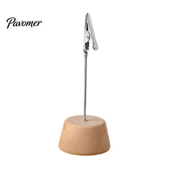 Place Card Holder Wood with Metal Clip, Small Table Number Name Sign Waterproof Wooden Clip Holder, Memo Note Photo Stand for Wedding Party Restaurant