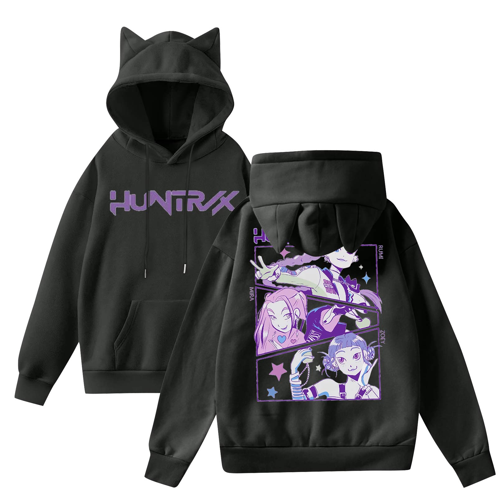 

Женская мода повседневная толстовка с капюшоном с длинным рукавом и круглым вырезом с карманами S чёрный