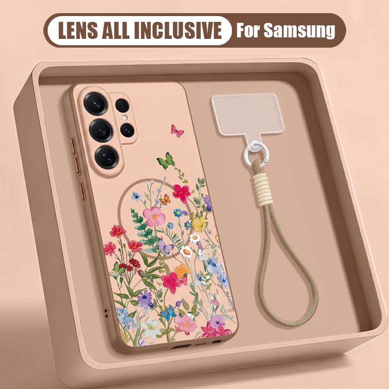 INS Sunflower Print Case For Samsung S26 Ultra S25 FE S24 S24 Plus A57 A37 A17 A56 A36 A16 A55 A35 A15 A54 5G Hybrid Magnetic Matte Cover