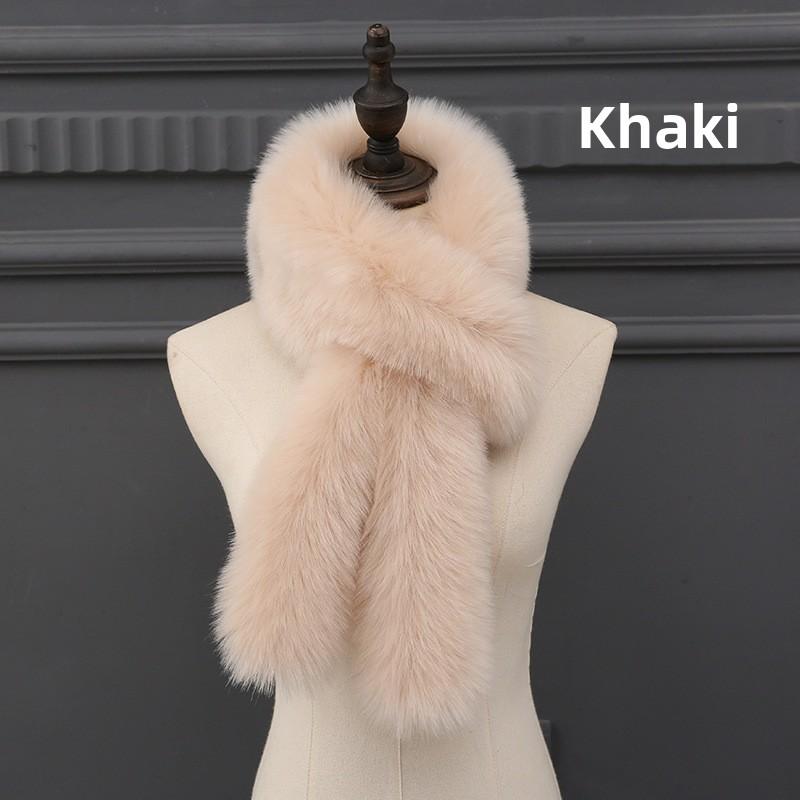 Neuer niedlicher Plüschschal mit Hasenohren, Schal aus Kunstfell, Pelzkragen, verdickter Schal, Kunstfuchsfell, Damenschal