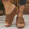 Fashion 2025 Hot Sale Female Shoes Plus Size Open Toe Women's Slippers Casual Platform Wedges Sandals Outdoor Daily Comfortable Slippers