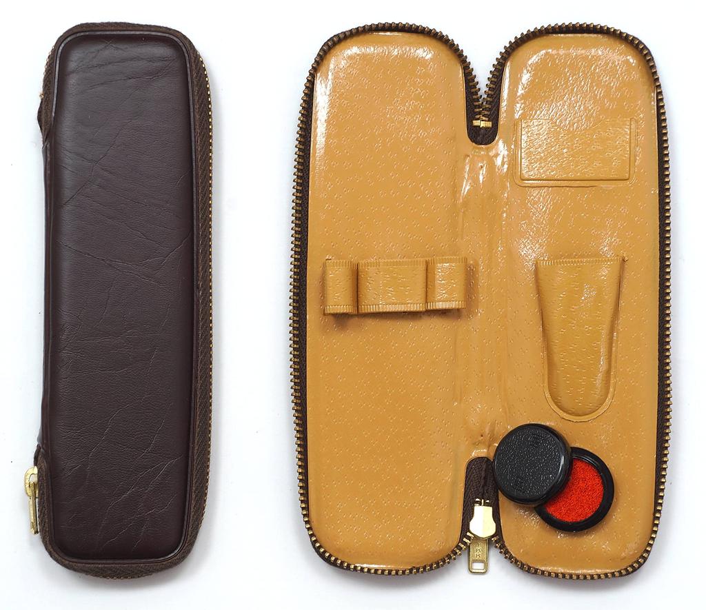 Zippered Compact Pen Case with Touch Pen and Neo Horikin Retro Ballpoint Pen 2-Pack D-800 Set, Red, T23-S708-800B-R-2