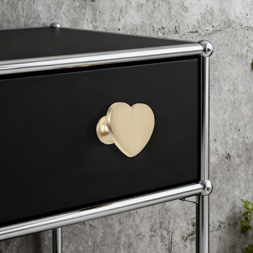 6PCS Heart Shaped Zinc Alloy Knobs for Cabinets Drawers Closets Includes Screws for Simple Installation on Furniture