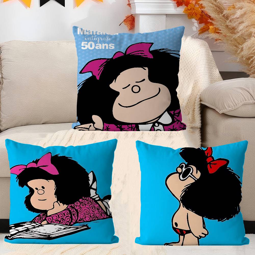 Mafalda Personalized Picture Text Home Decorative Pillows Household Gifts 45x45cm