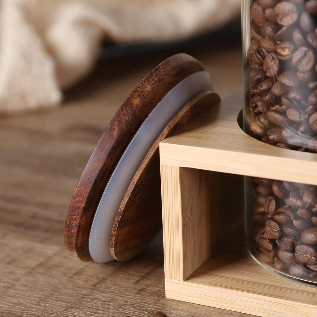 KKC Storage Coffee Bean Storage Storage Coffee Measuring Spoon Tea Leaf Pet Spice Set of 2 Bottle, Packing, Container, Can, Canister, Included,