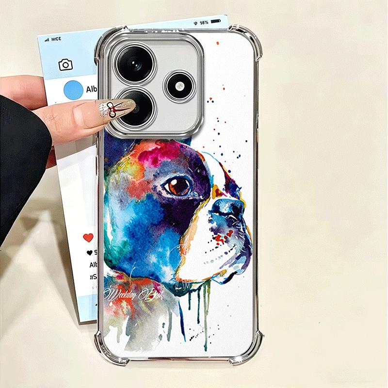 French Bulldog Dog Pug Design Plating Phone Case For Xiaomi Poco X5 X6 X7 X8 Pro Max F8 Ultra F7 M8 M7 M5S Redmi 15C 15 14C 13C