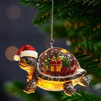 Yousheng Christmas Ornaments 3D Bulldog/Turtle Christmas Tree Hanging Decorations for Winter Holiday Party Home Decor