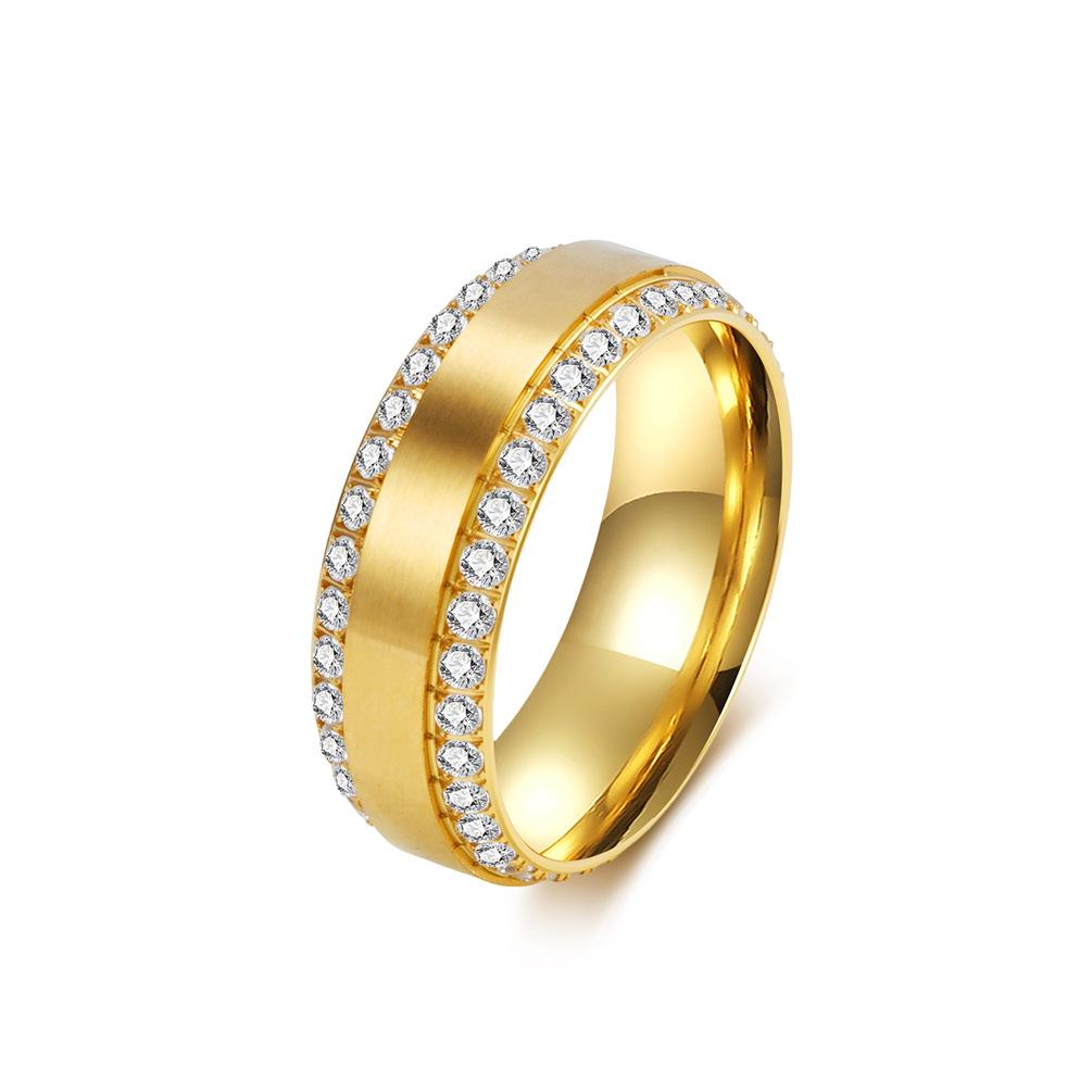 Popular Jewelry Titanium Steel Diamond-encrusted Double-row Full Diamond Ring Men's and Women's Niche Light Luxury High-end Index Finger Ring Jewelry