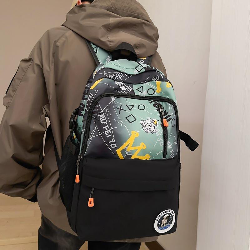 New Student Backpack Korean Edition Fashion Trend Alphabet School Bag Casual Large Capacity Travel Backpack