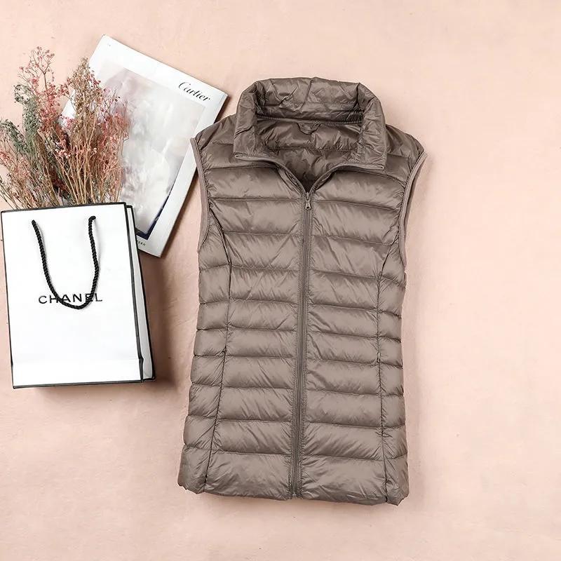 2024 White Duck Down Jacket Women Vest Autumn Winter Sleeveless Waistcoat Warm Lightweight Puffer Jacket Female Tops Outwear 8XL