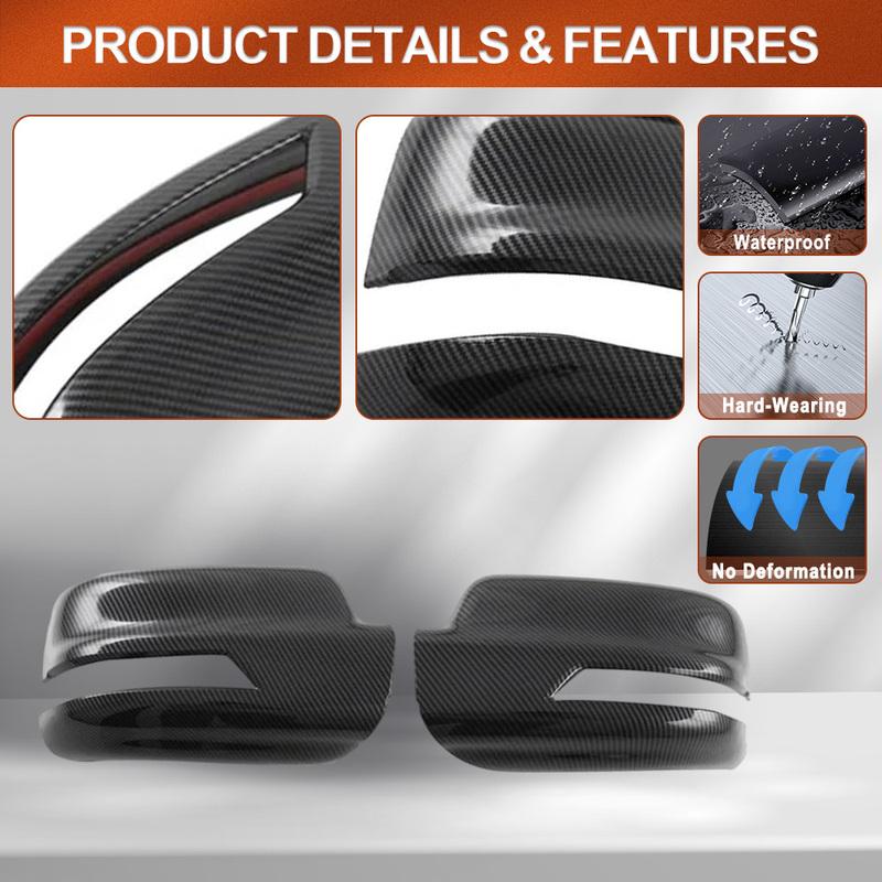 For Dodge Ram 1500 TRX  2024 2025 ABS Carbon Fiber Black Side Rearview Wing Mirror Cover Cap Trim Sticker