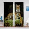 Grauer Tigerkopf-Vorhang mit Wildtier-Motiv, transparenter Voile für Schlafzimmer, Wohnzimmer, Hoteldekor, Küchenfenster, Chiffon-Tüllvorhang