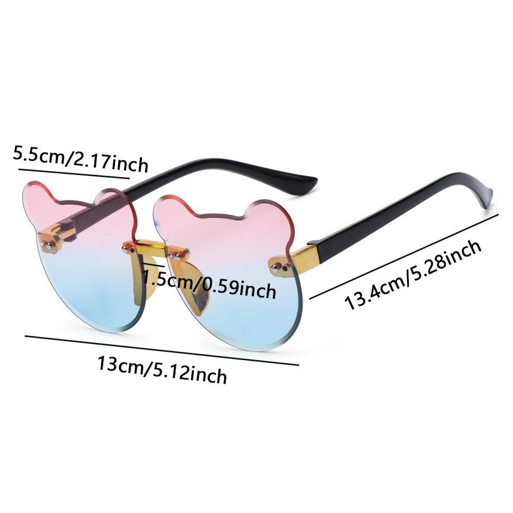 Cartoon Bear Kids Sunglasses Rimless Eyewear Party Children Sun Glasses  for Boys Girls