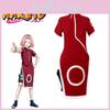 Hochwertiges Haruno Sakura Cosplay Kostüm Unisex Rotes Cheongsam Outfit Anime Rollenspiel