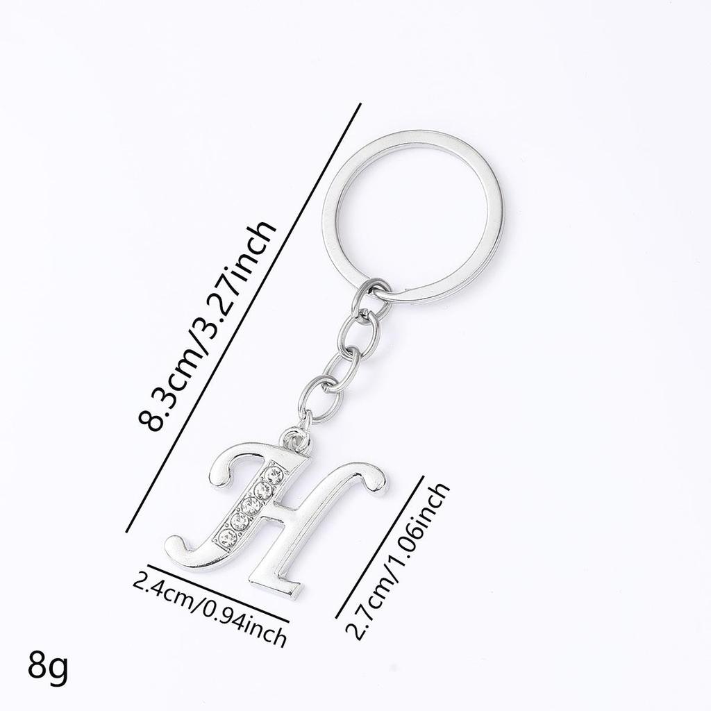 Creative Rhinestone Initials Metal Keychain – Korean Style Car Keyring Party Gift.