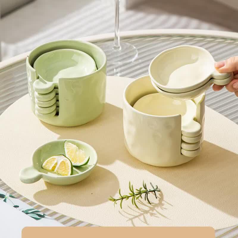 De ou Starlight Round Handle Dipping Dish Set (6 Dishes + Storage Jar)