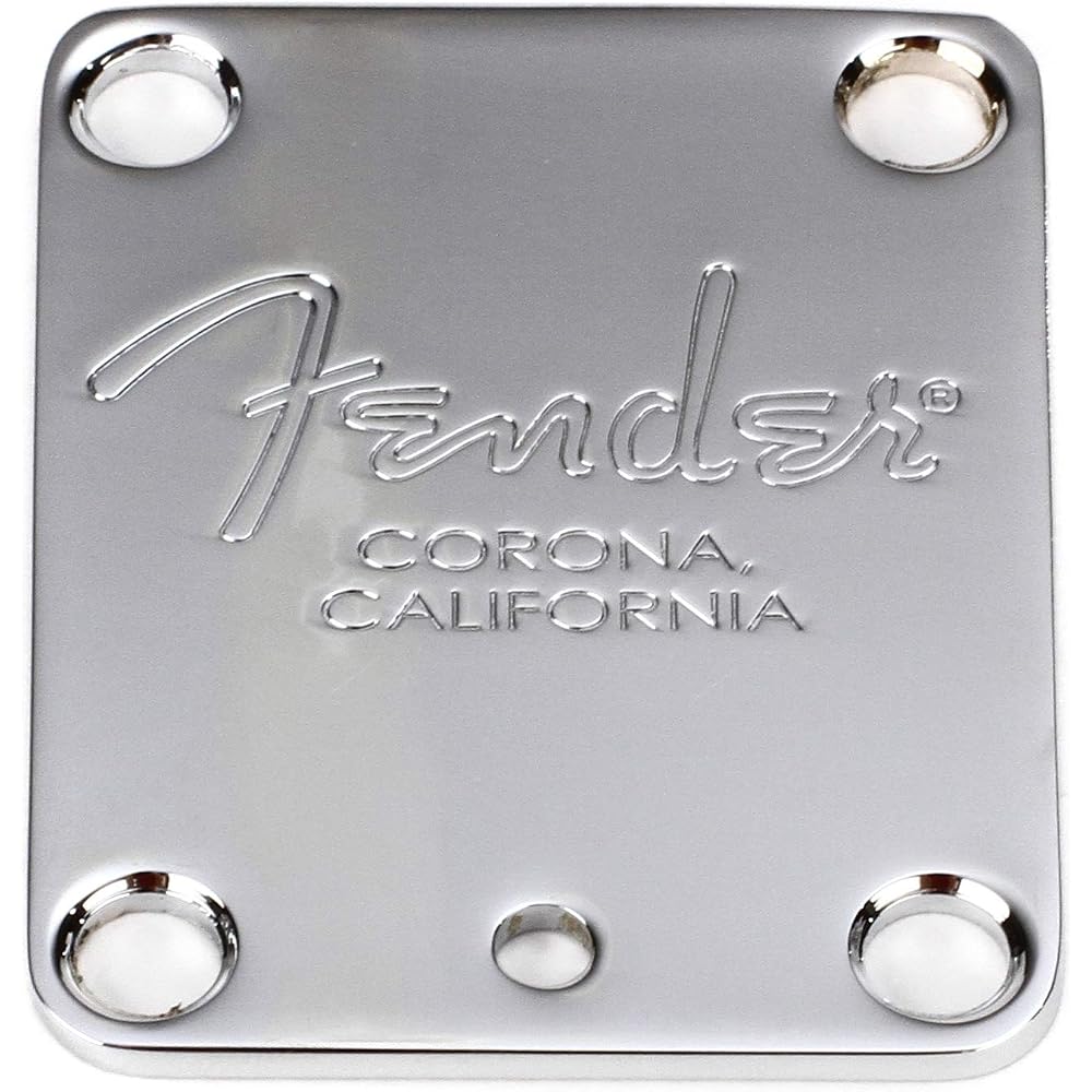 Fender American Series Guitar Neck Plate 4-Bolt with Fender Corona Stamp Generic Accessory