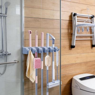Broom Wall Mount Bracket Space Saving Non Slip Mop Storage Rack for Basement Tool
