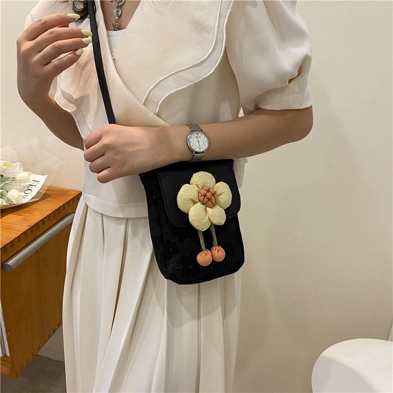 Girl Flower Small Bag Women's Summer New Trendy Casual Messenger Bag Fashion Shoulder Bag Small Square Bag