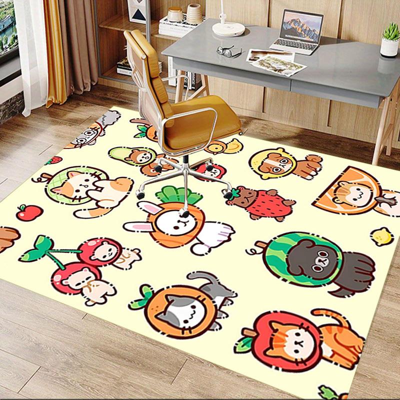 1PC Cat Fruit Extra Large Non-Slip Floor Carpet, Office, Family, Bedroom, Studio - Large Area Rug Indoor Rugs, Vibrant Colors-A294