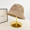 Japanese-style crochet straw hat for women, summer breathable thin sun protection hat, versatile for a natural look, makes the face appear smaller,