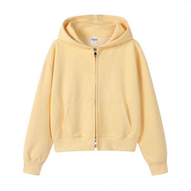 Womens Oversized Hooded Zip-Up Sweatshirt Lightweight Cotton Blend Casual Top