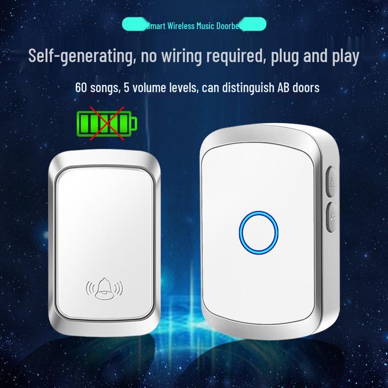 Self-Powered Wireless Doorbell for Home - Ultra-Long Range, One-to-One Remote Caller for Elderly