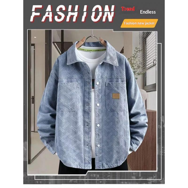 2026 Neue Trendmarke Herren Umlegekragen Jeansjacke, Frühjahrs- und Herbstoberteil, Hochwertige Herbstjacke im Hemdstil