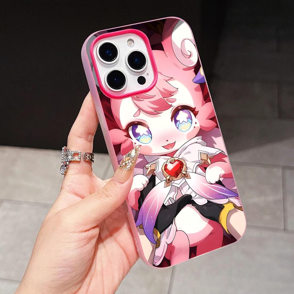 HSR Mem Jelly Double layer Rose Red Mobile Phone Case for iPhone 17 16 15 14 13 12 11 Air Pro Max Plus Protective