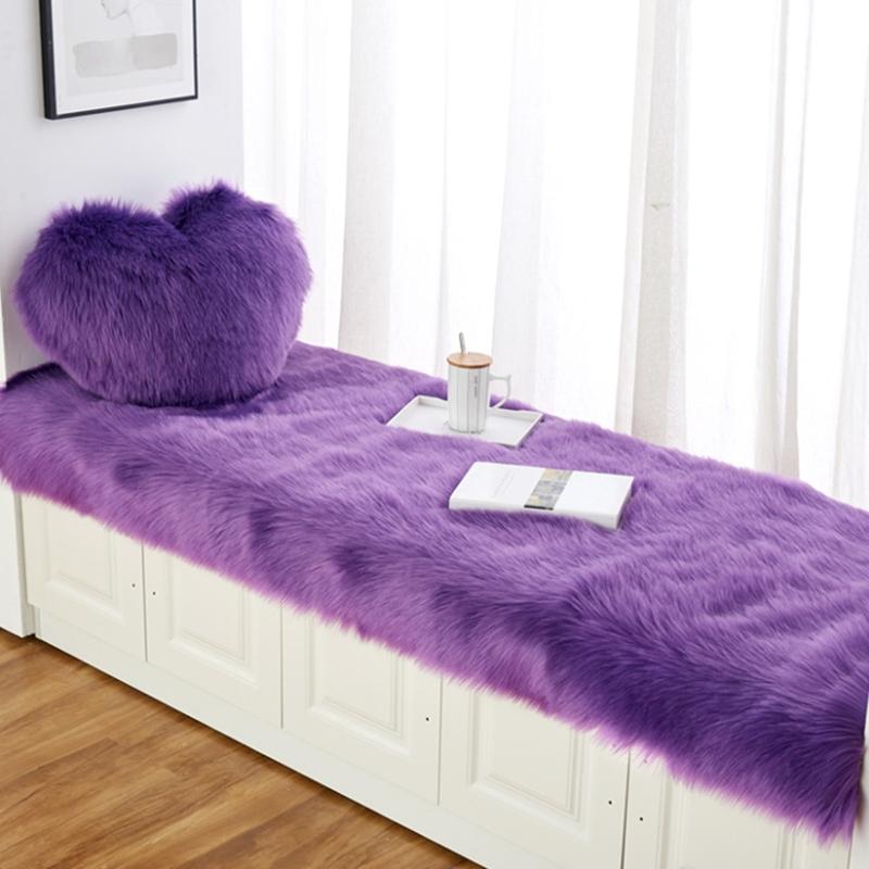 Luxus-Kunstpelz Kissen Plüsch Sofa Teppich Kunstpelz Schaffell Teppich Balkon Erkerfenster Matte Kinderzimmer Flauschige Decke Weiß 40X60CM(15.7x23.6in)