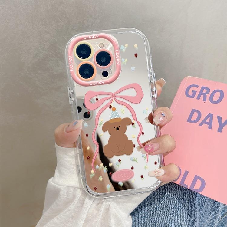 

Love Apple 15 Mobile Phone Case IPhone14promax Suitable for IPhone13 Mirror Cream 12 Cute Apple 17