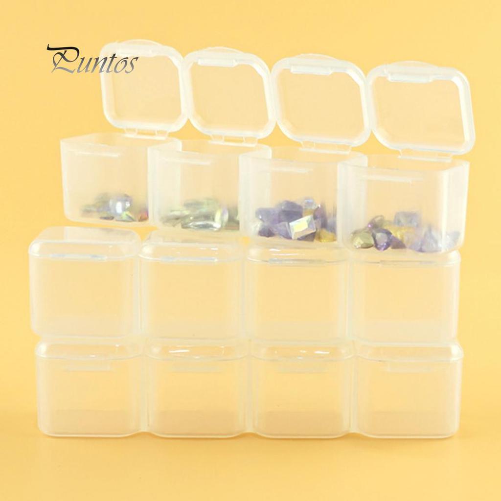 Compartment Art 28 Transparent Nail Rhinestone Jewelry Decorations Storage Box