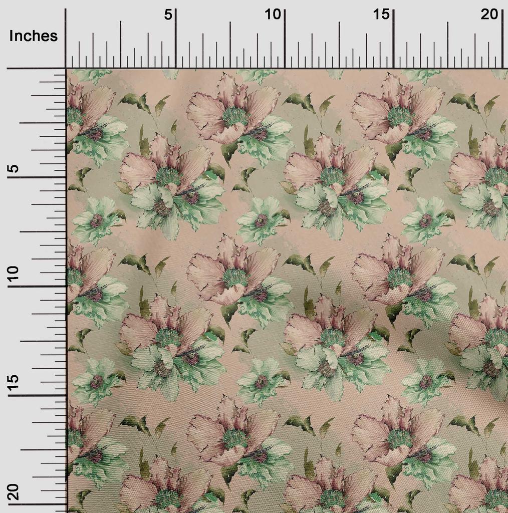 oneOone Cotton Flex Dusty Pink Fabric Florals Craft Projects Decor Fabric Printed By The Yard 40 Inch