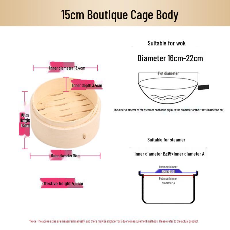 Mini Bamboo Xiao Long Bao Steamer with Steaming Grid for Dumplings