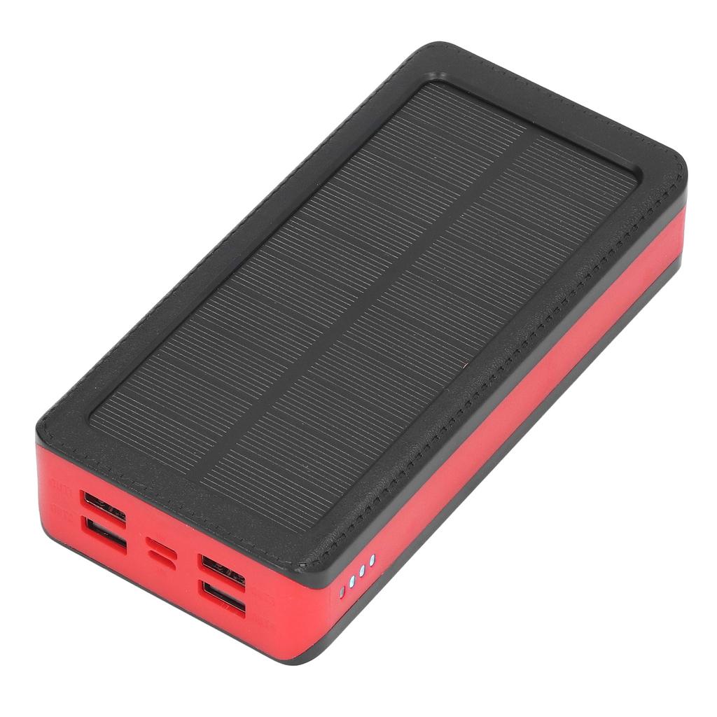 Baterie solară externă cu 32 de LED-uri, 4 porturi USB, capacitate 30000mAh pentru camping, drumeții și aventuri