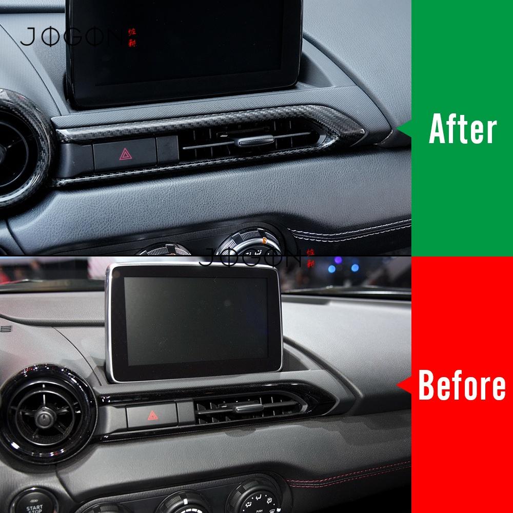 Carbon Fiber Car Interior Center Console Air Vent Panel Cover Trim Accessories For Mazda MX-5 MX5 Miata ND 2016 2017 2018-2023
