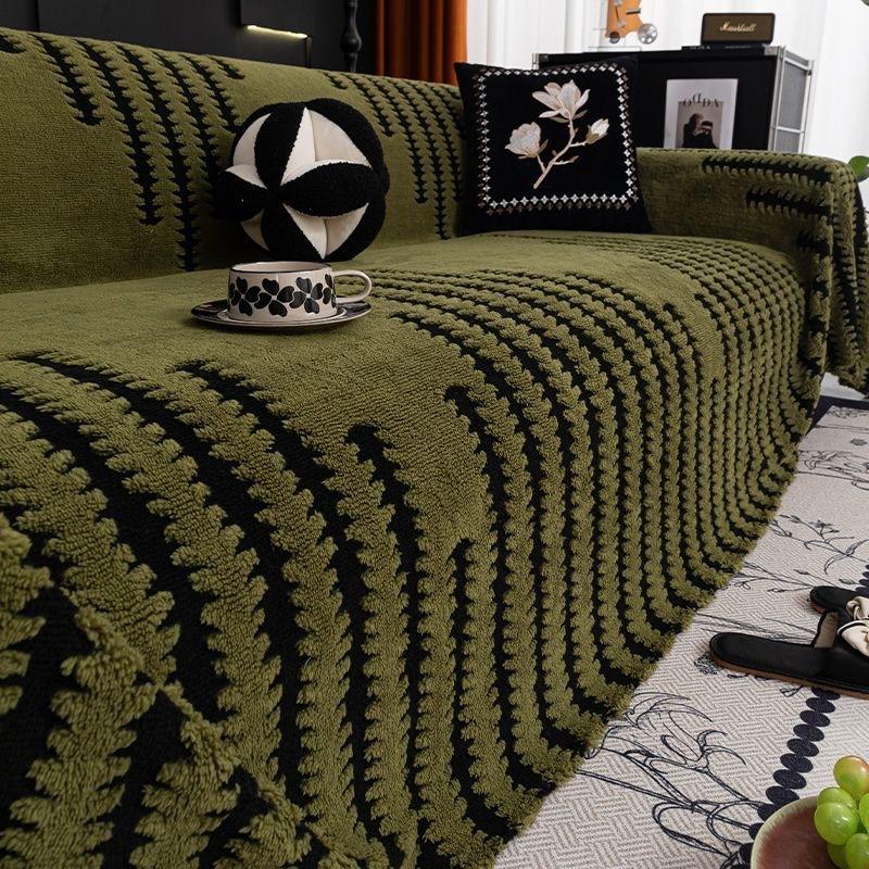 Nowoczesny Minimalistyczny Flanelowy Pokrowiec na Sofę Pasiasty Pokrowiec na Kanapę Ochraniacz Mebli Nakładka Ręcznik na Sofę