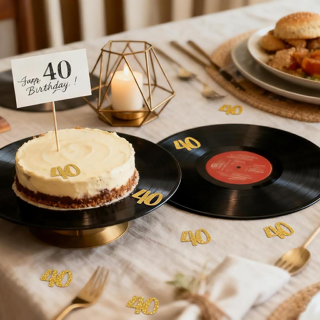 Gold Glitter 40th Birthday Confetti - Forty Birthday Confetti Paper Scatter Party Table Decor, Happy 40th Anniversary Party Decor (Gold Glitter 40th