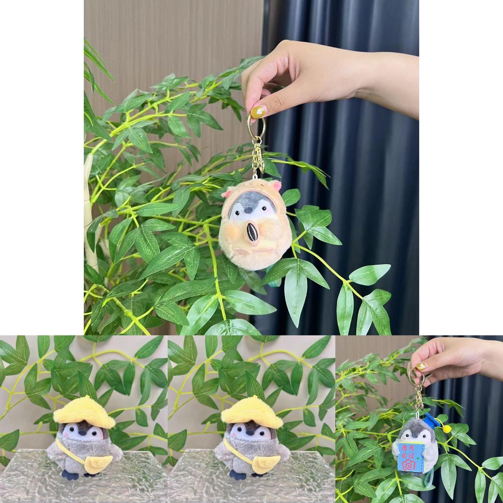 Soft And Cuddly Penguin Plush Keychain Featuring Charming Hat Design