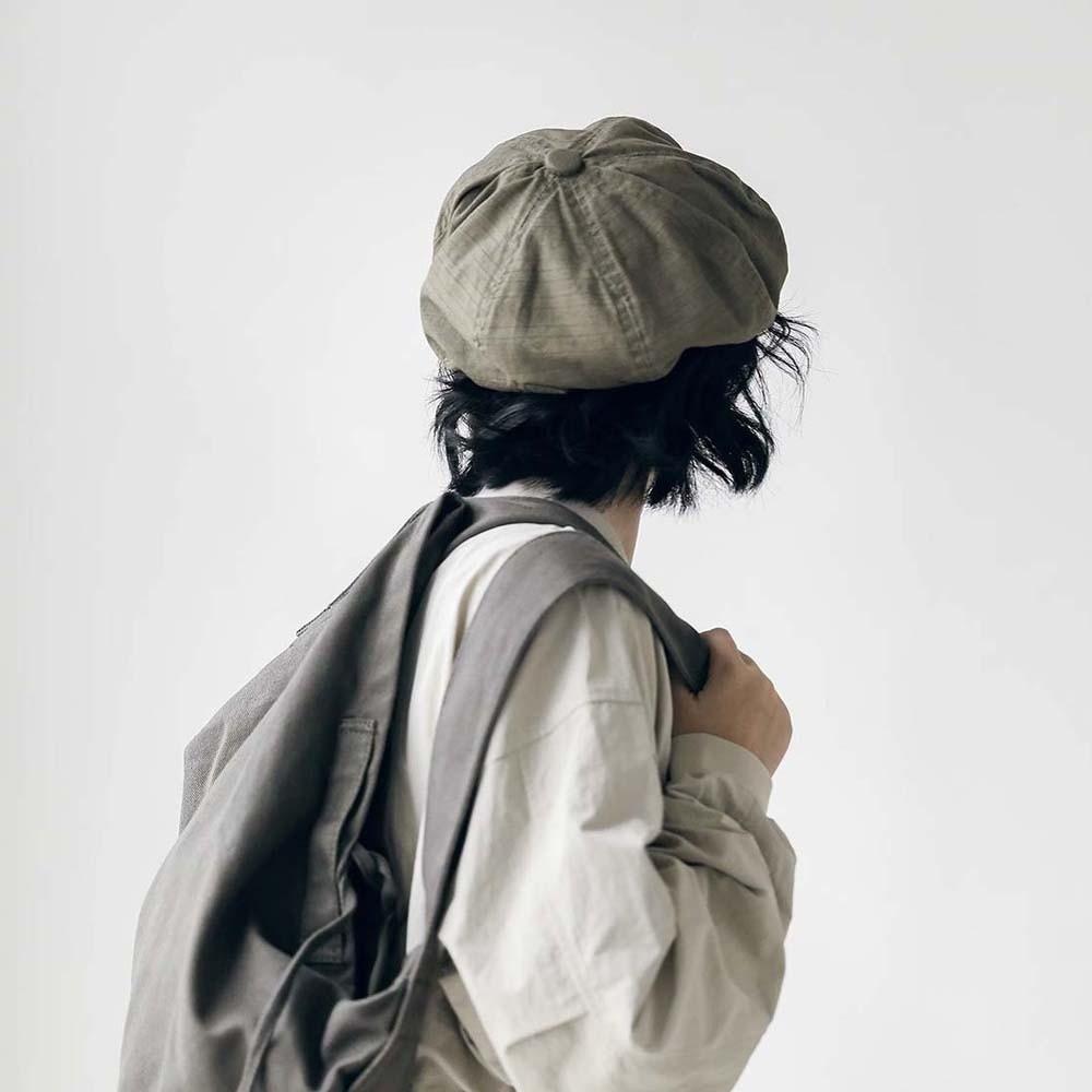 Asymmetric Retro Octagonal Hat Big Head Circumference Women Artist Hat Casual Cloud Beret Cap  Men