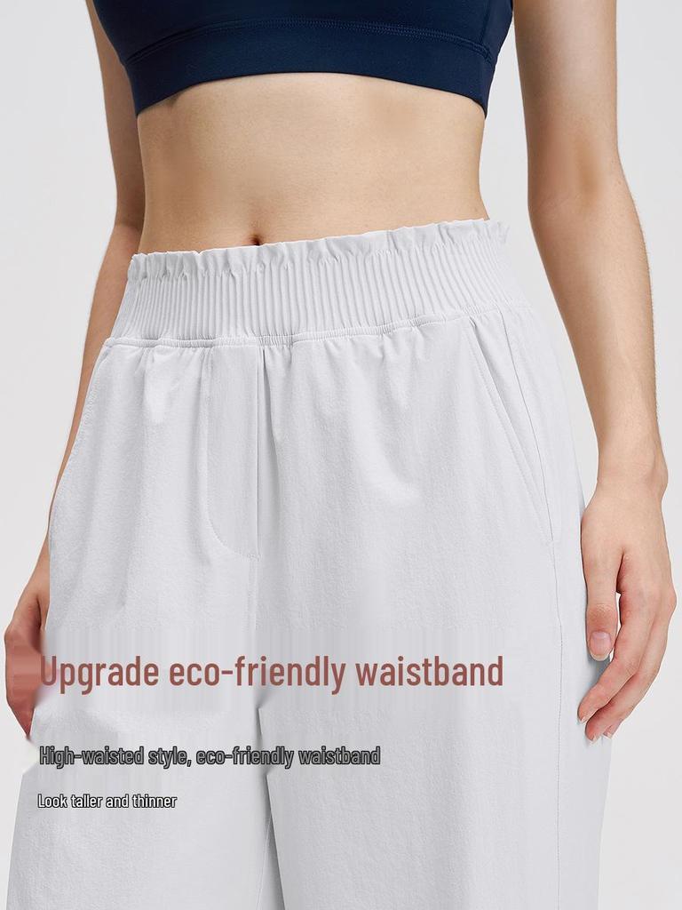 Lulu Damen Schlankmachende Schnelltrocknende High-Waist Wide-Leg Yoga- und Laufschweißhosen