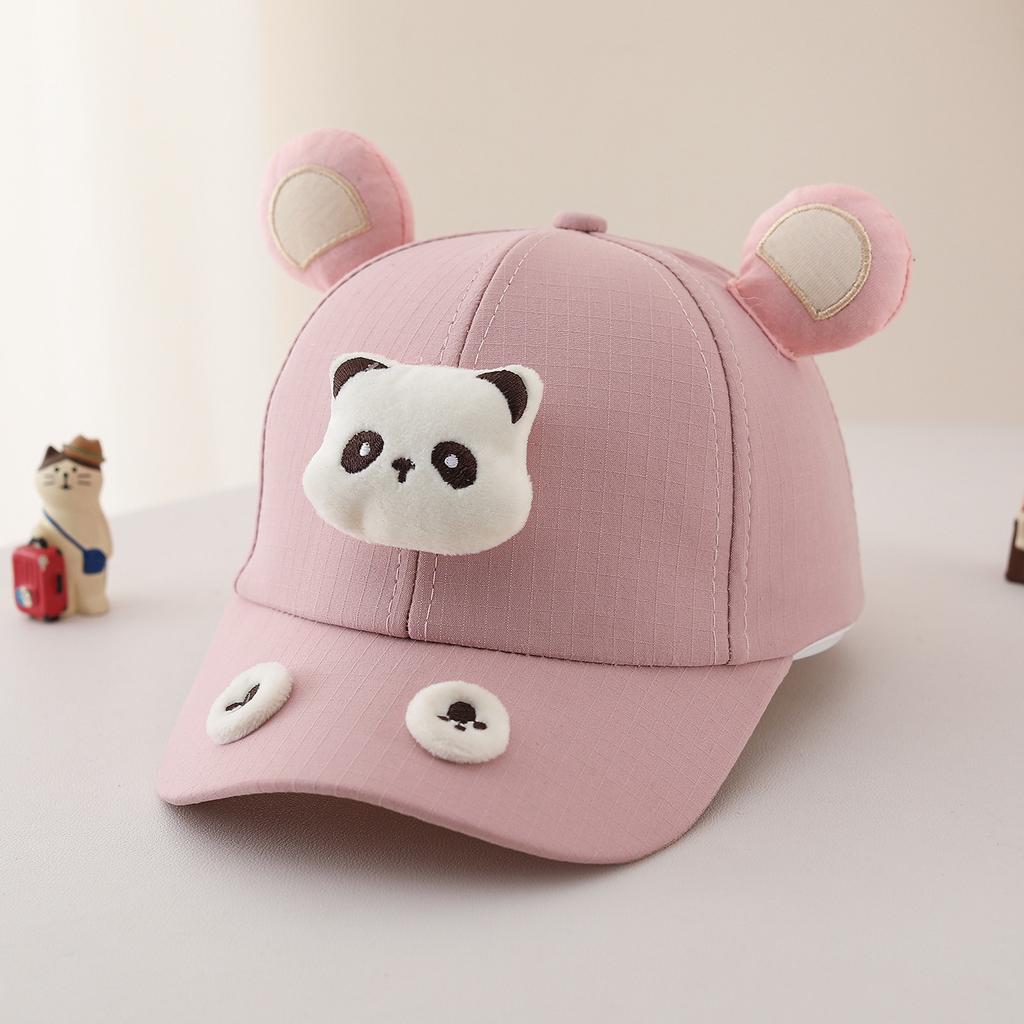 Girls Cute Panda Plush Hat 52-54cm 4-8 Years Spring Summer Kids Baseball Cap New Style Cartoon Hat Sun Protection for Children