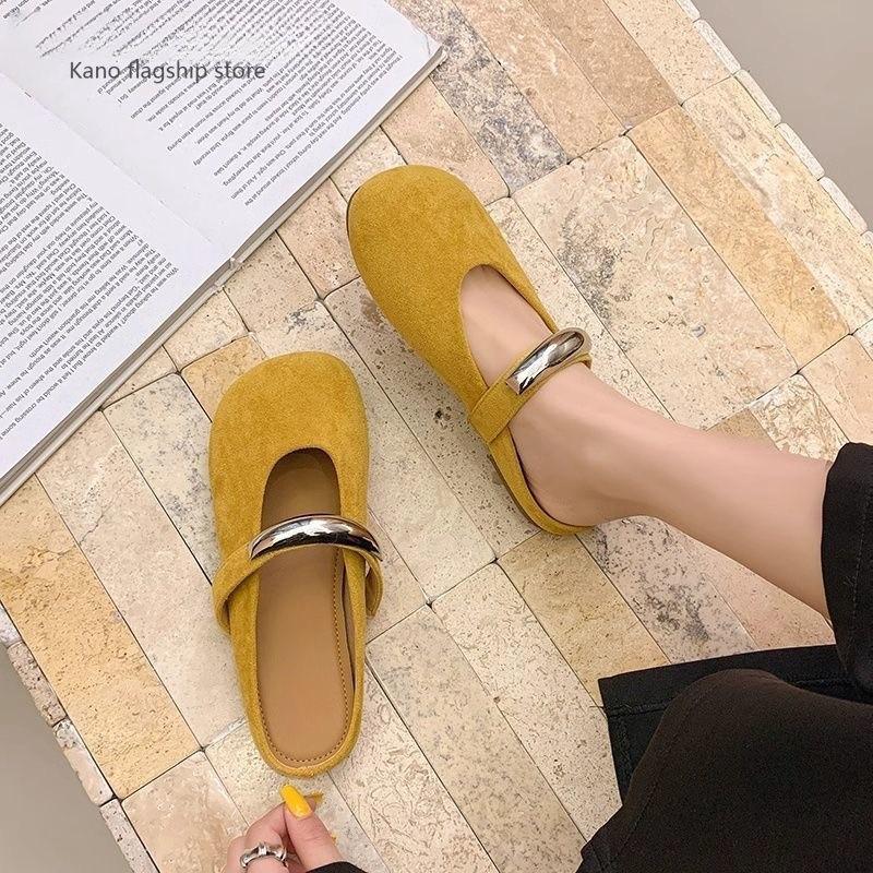2025 New Round Head Flat Bottom Not Tired Feet Mary Jane Ballet Shoes Single Shoes Spring and Autumn Hepburn Women's Shoes