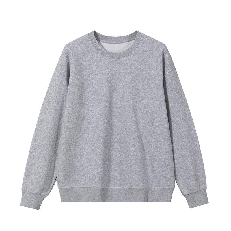 Herrhuvtröja med lös passform, 350g frottébomull, sänkta axlar, rund halsringning och broderad logotyp