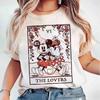 Disney Mickey und Minnie Tarot T-Shirts Mickey und Freunde Partner-T-Shirts Unisex Baumwolle Streetwear Harajuku T-Shirts