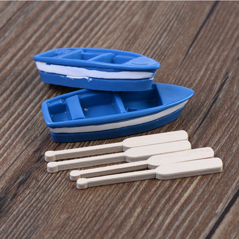 Lot 1Pcs Boat+2pcs Oar Doll House Miniatures Garden Decor DIY Craft Ornaments Lot 1Pcs Boat+2pcs Oar Doll House Miniatures Garden Decor DIY Craft Ornaments