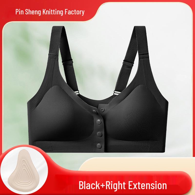 Cross-border Antibacterial Mastectomy Prosthesis Bra with Fake Breast Pads, Seamless Front Closure, for Post-Op and Reduction Support.