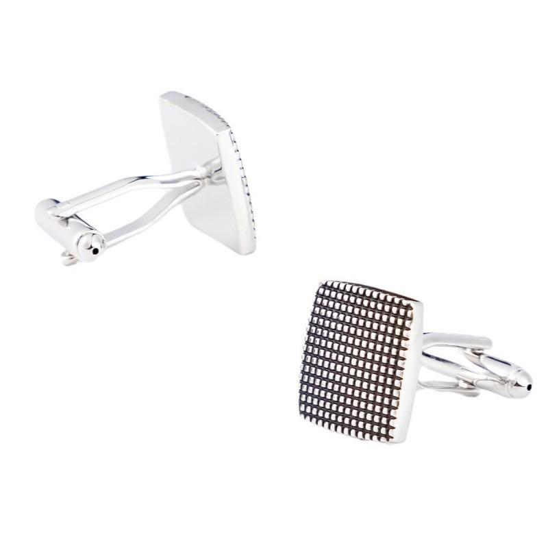 Square Grid Painted Copper Metal Cufflinks Men s Shirt